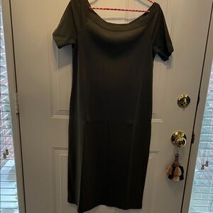 Elegant Khaki Green Dress